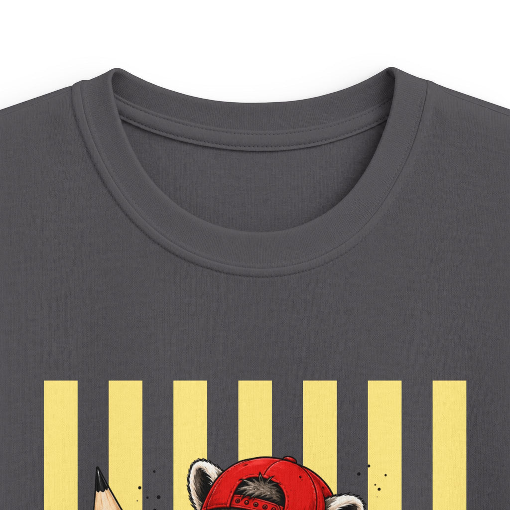 Kids Raccoon Pencil Tee — Cute Back-to-School Graphic Shirt