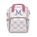Personalized Monogram Diaper Backpack – Pink Bow Pattern Baby Bag