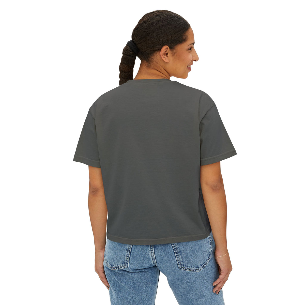 Women's Boxy Tee - Game Day Football Graphic Crop Tee