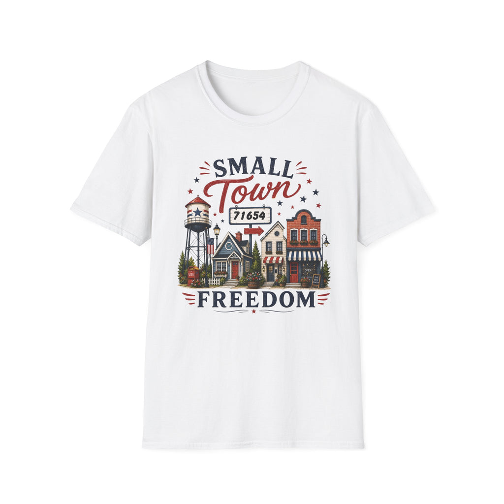 Small Town Freedom T-Shirt — Vintage Main Street Graphic (ZIP 71654)