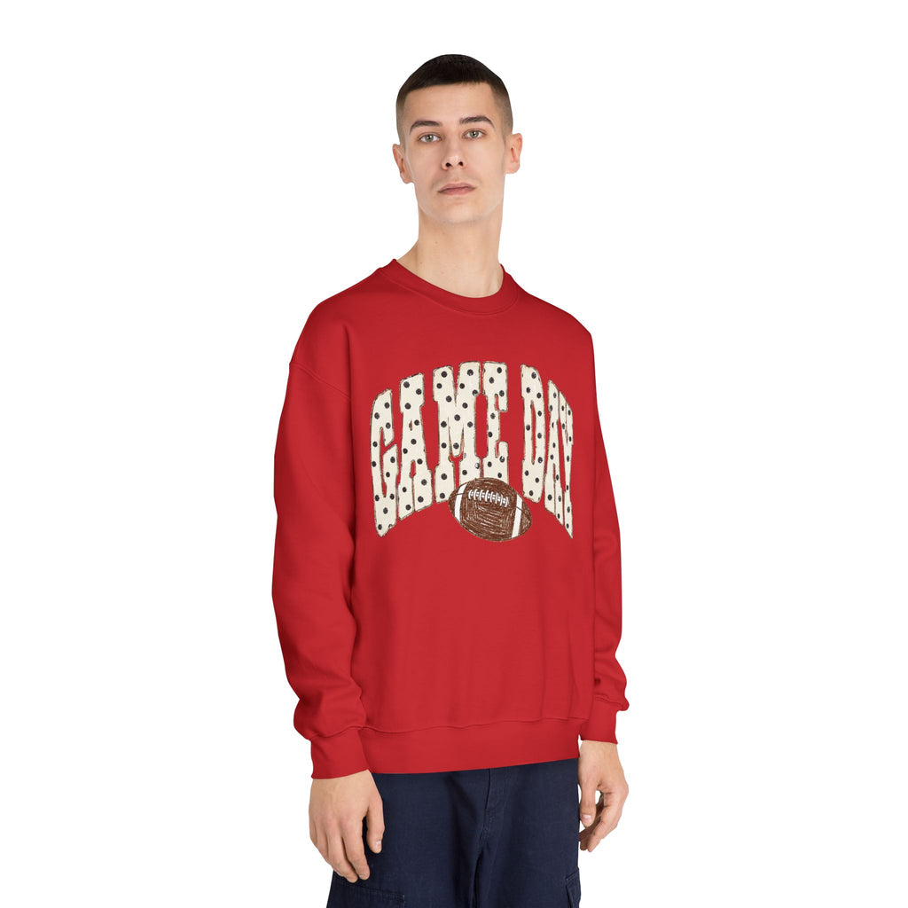 Game Day Football Crewneck Sweatshirt – 'Game Day' Leopard Print with Football