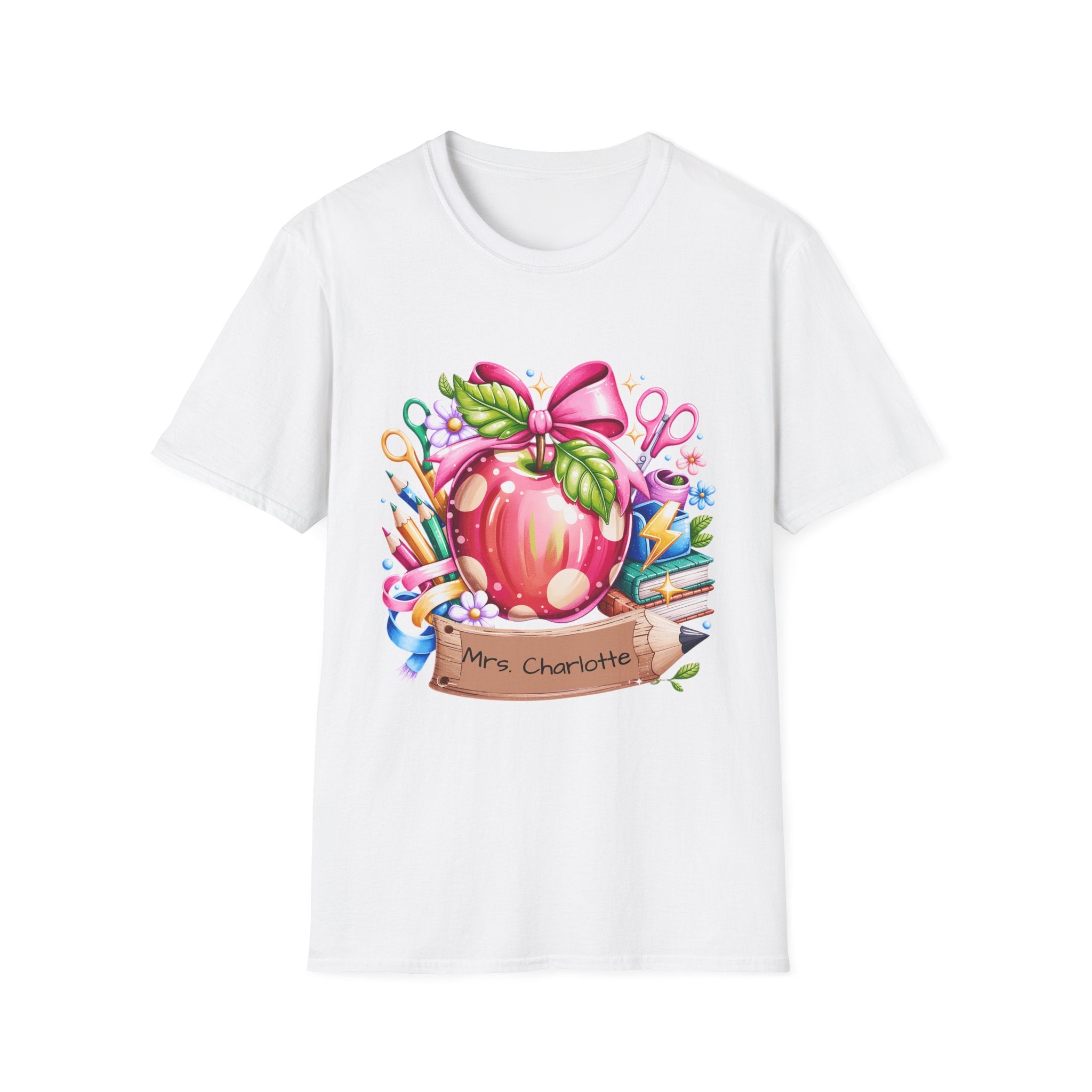 Teacher Apple T-Shirt — Personalized 'Mrs. Charlotte' Back-to-School Gift