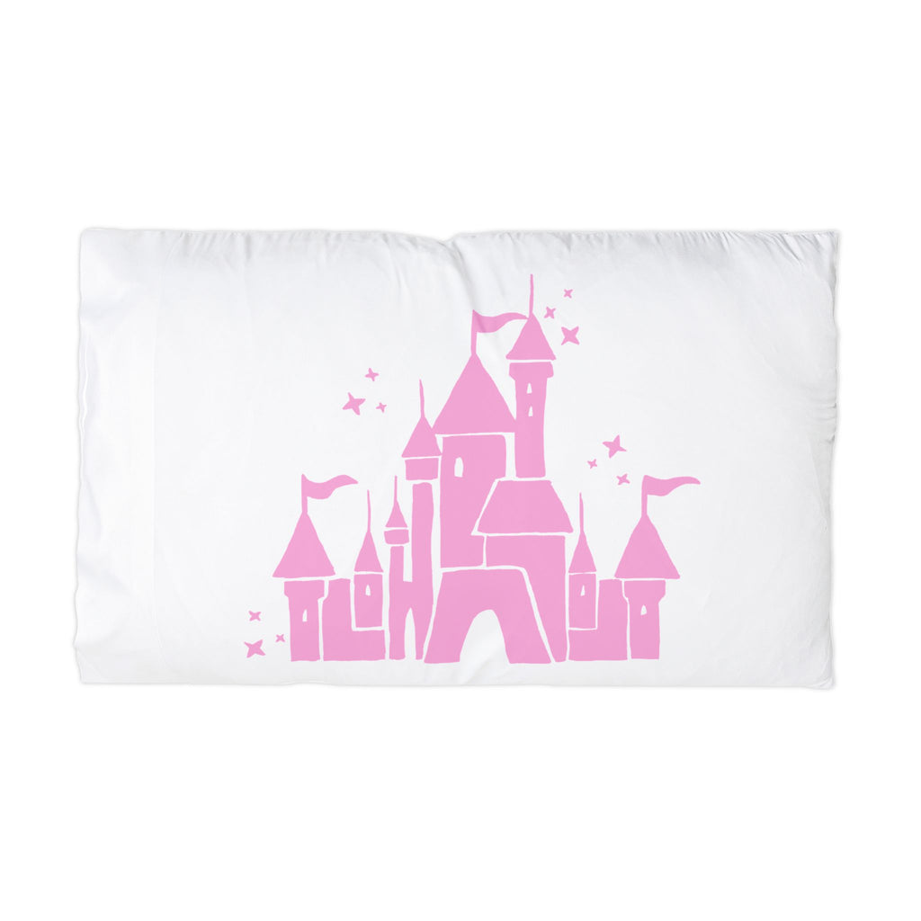 Princess Castle Pillowcase – Pink Fairy Tale Microfiber Pillow Cover