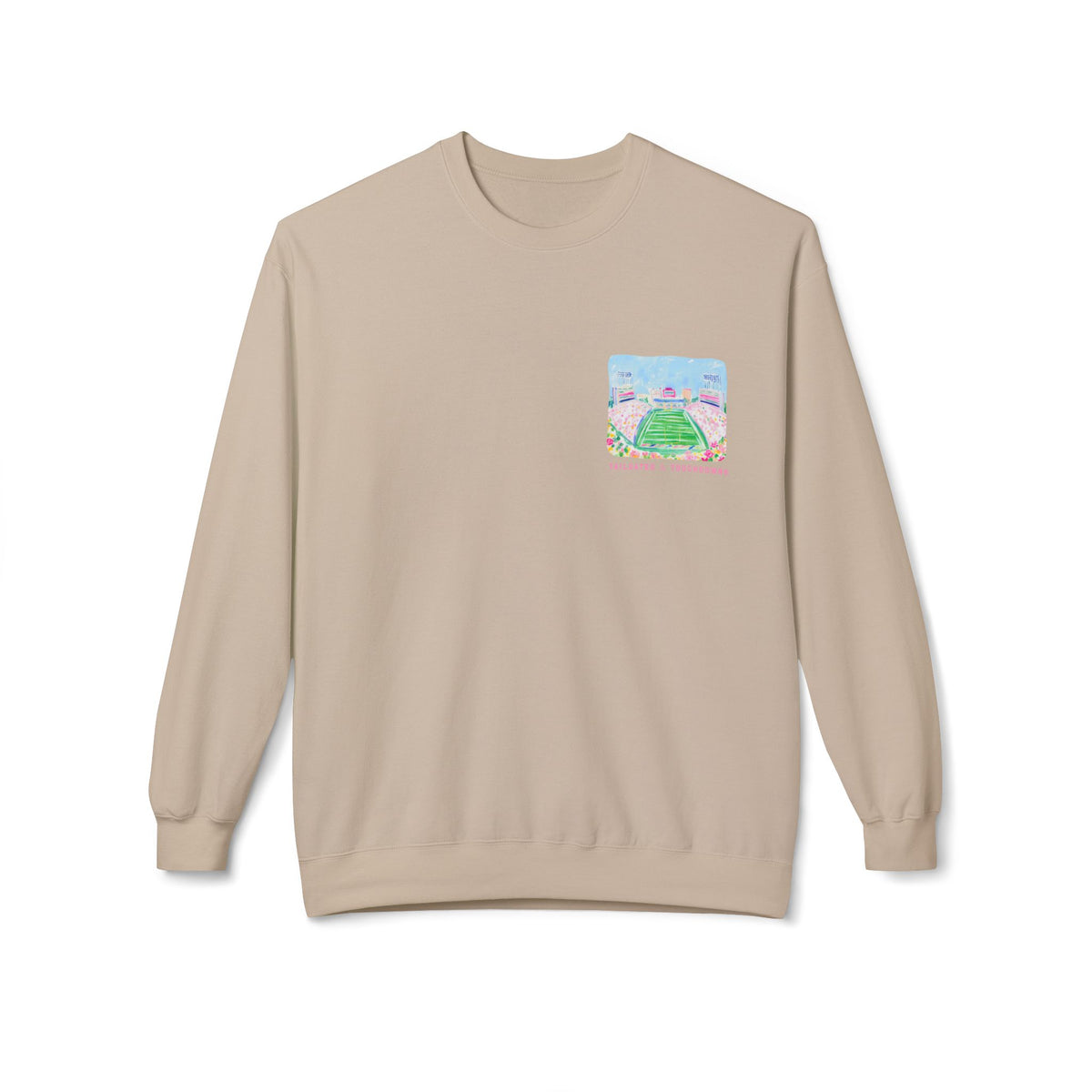 Football Stadium Crewneck Sweatshirt — 'Tailgates & Touchdowns' Graphic