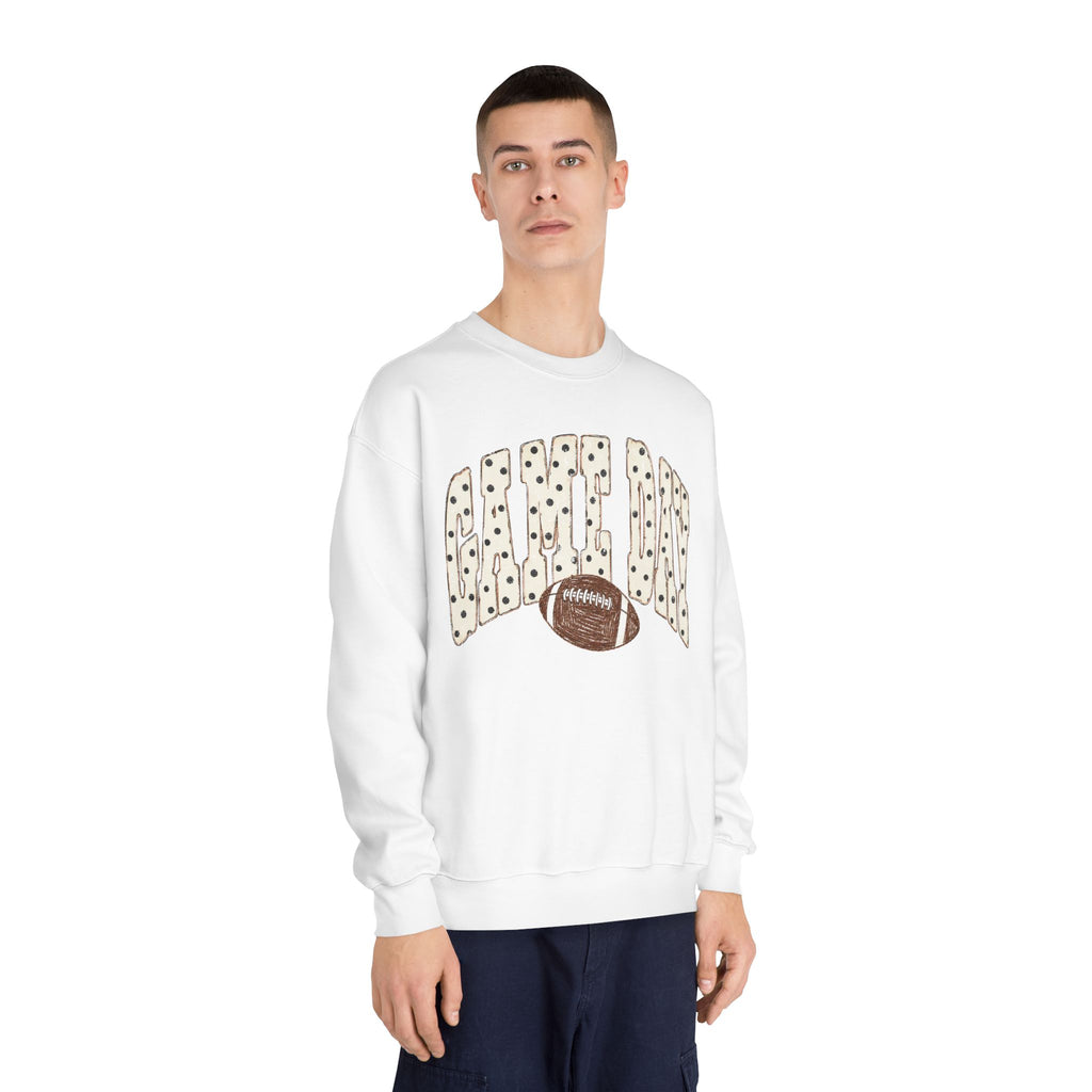 Game Day Football Crewneck Sweatshirt – 'Game Day' Leopard Print with Football