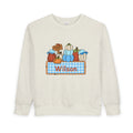 Personalized Toddler Sweatshirt — Fall Pumpkin Gingham Name Plaque