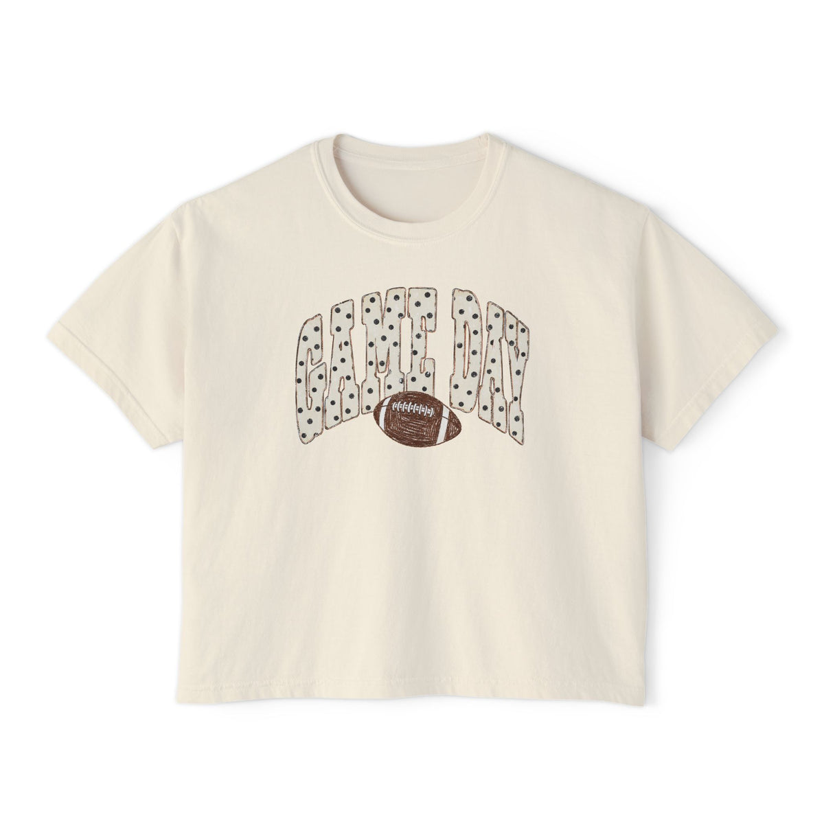 Women's Boxy Tee - Game Day Football Graphic Crop Tee