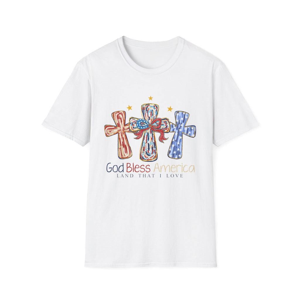 T-Shirt — Patriotic Crosses "God Bless America" Tee