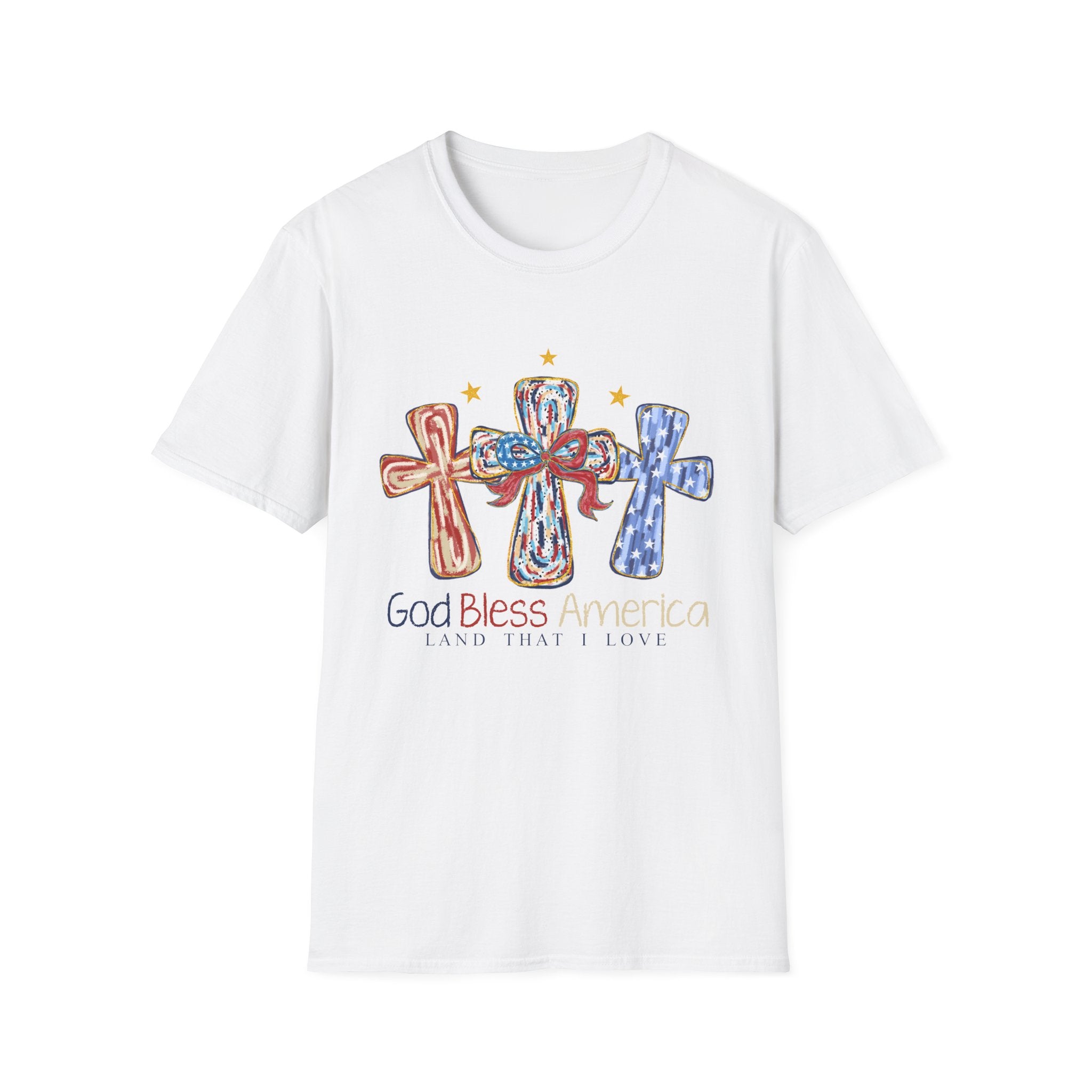 T-Shirt — Patriotic Crosses "God Bless America" Tee