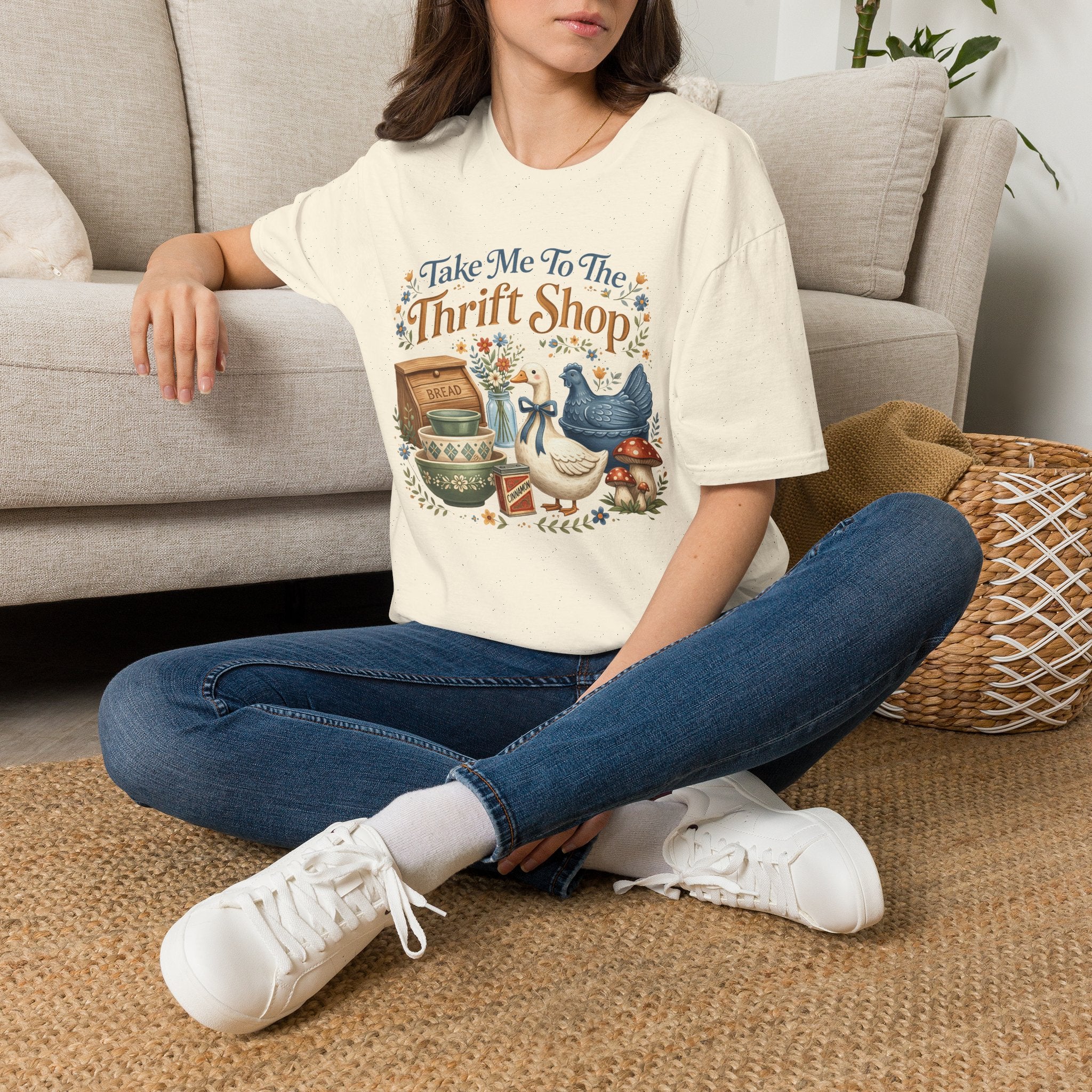 Thrift Shop T‑Shirt — 'Take Me to the Thrift Shop' Vintage Cottagecore Tee