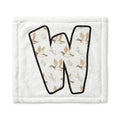 Personalized Minky Baby Lovey Blanket – Monogram 'W' with Duck Pattern | Soft Security Blanket for Newborns & Baby Shower Gift