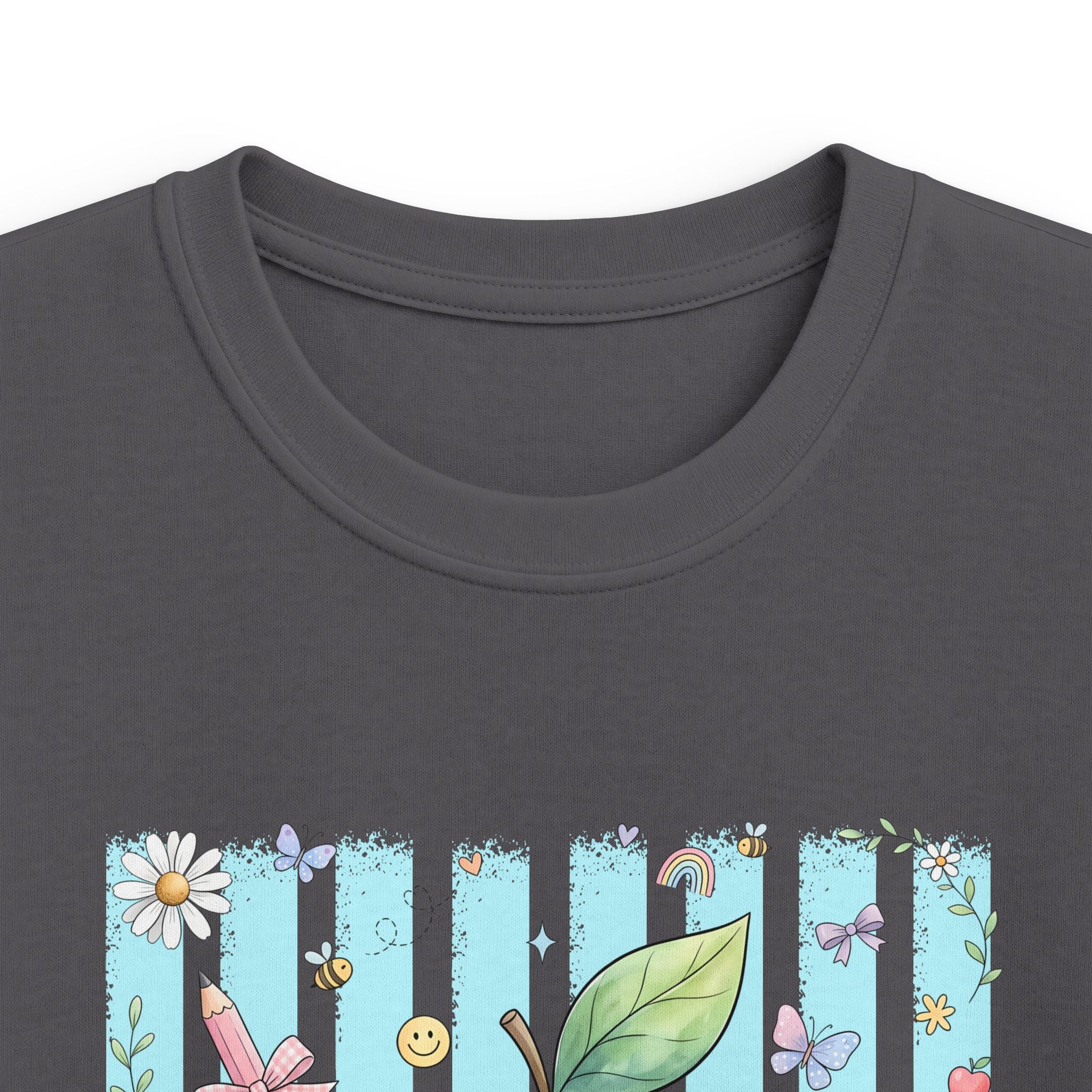 Kids Apple Graphic Tee — 'MES' Floral Back-to-School Shirt