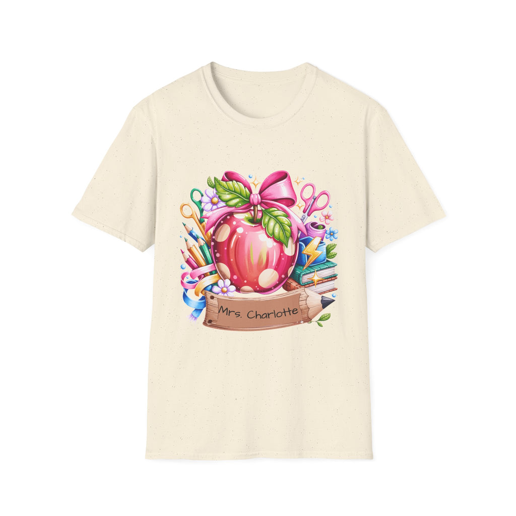 Teacher Apple T-Shirt — Personalized 'Mrs. Charlotte' Back-to-School Gift