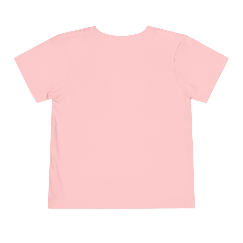 Toddler Tee — Pink Bow Pencil on Blue Striped Background