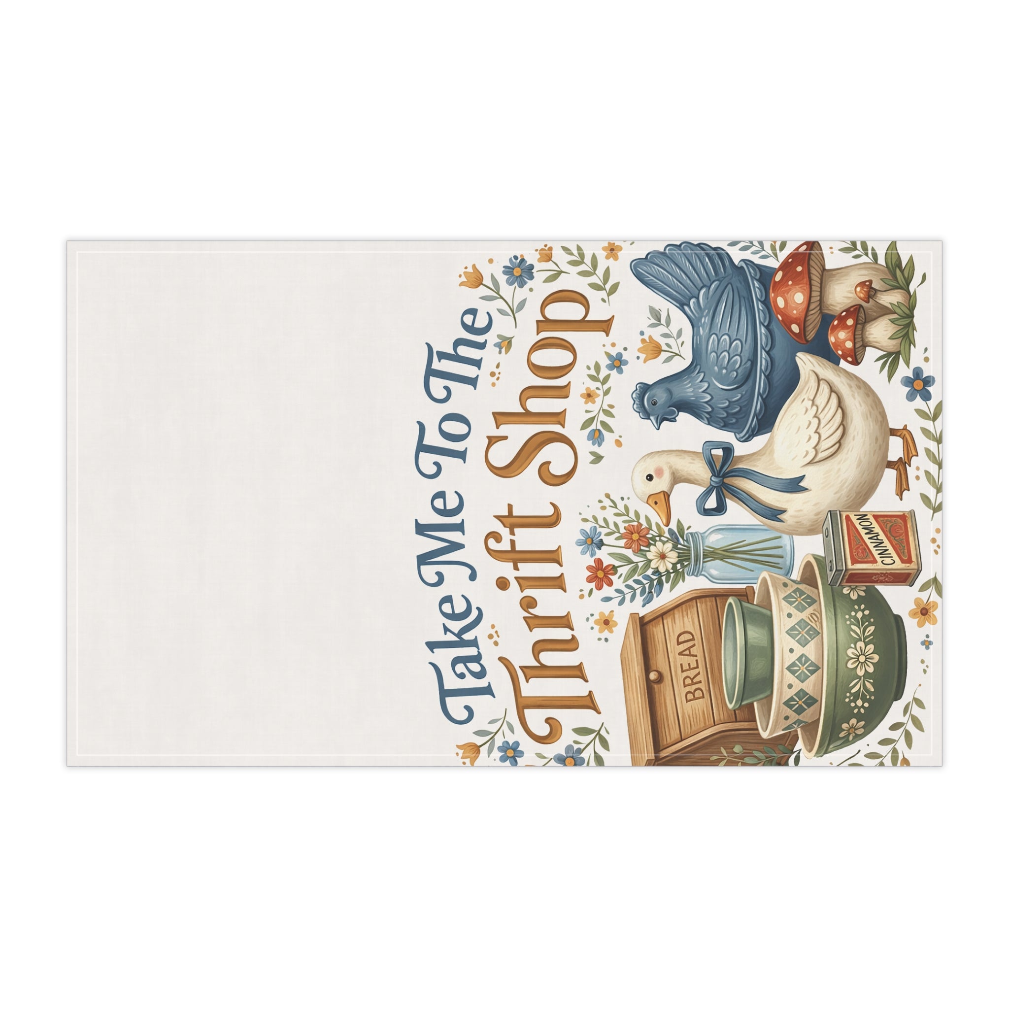 Take Me to the Thrift Shop Tea Towel - Vintage Farmhouse Kitchen Decor