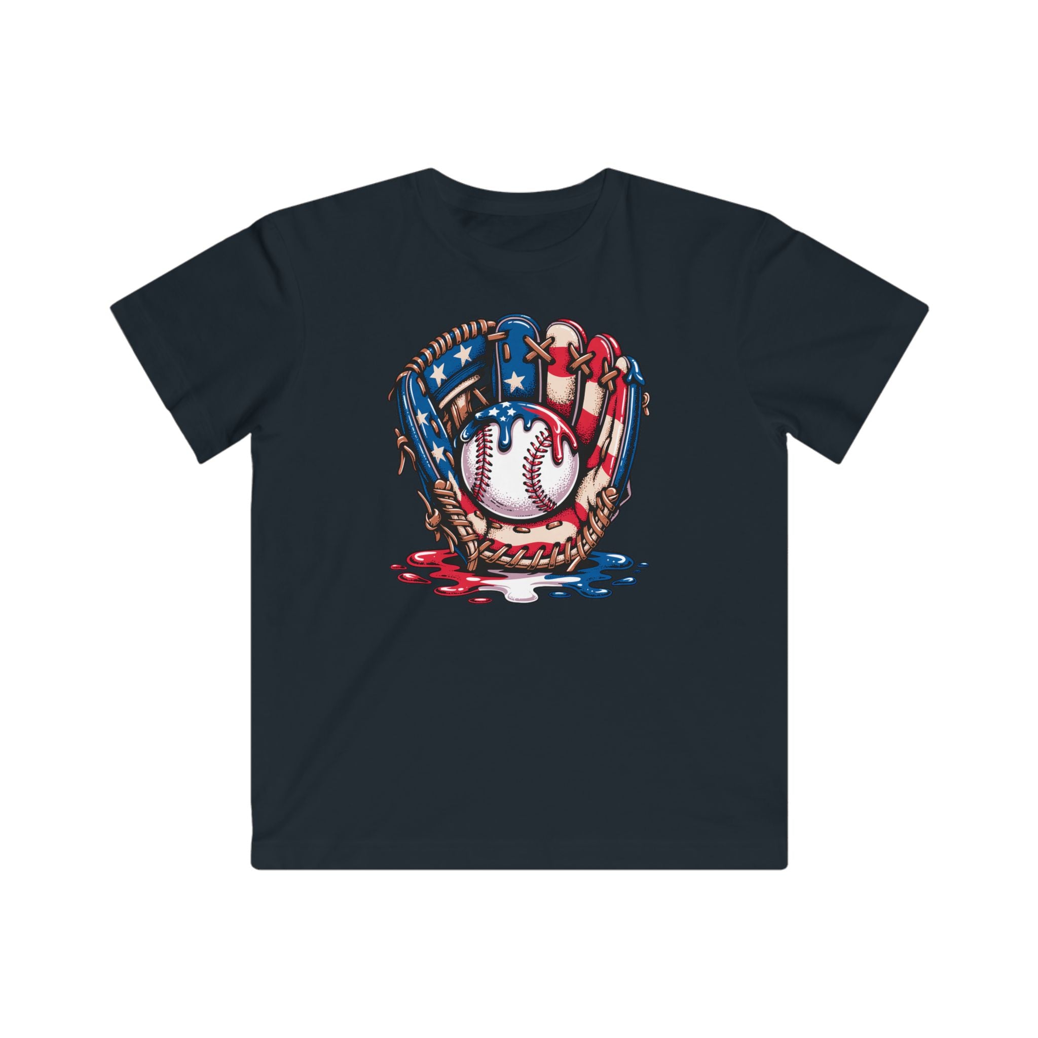 Kids' Patriotic Baseball Tee - USA Glove & Ball Graphic