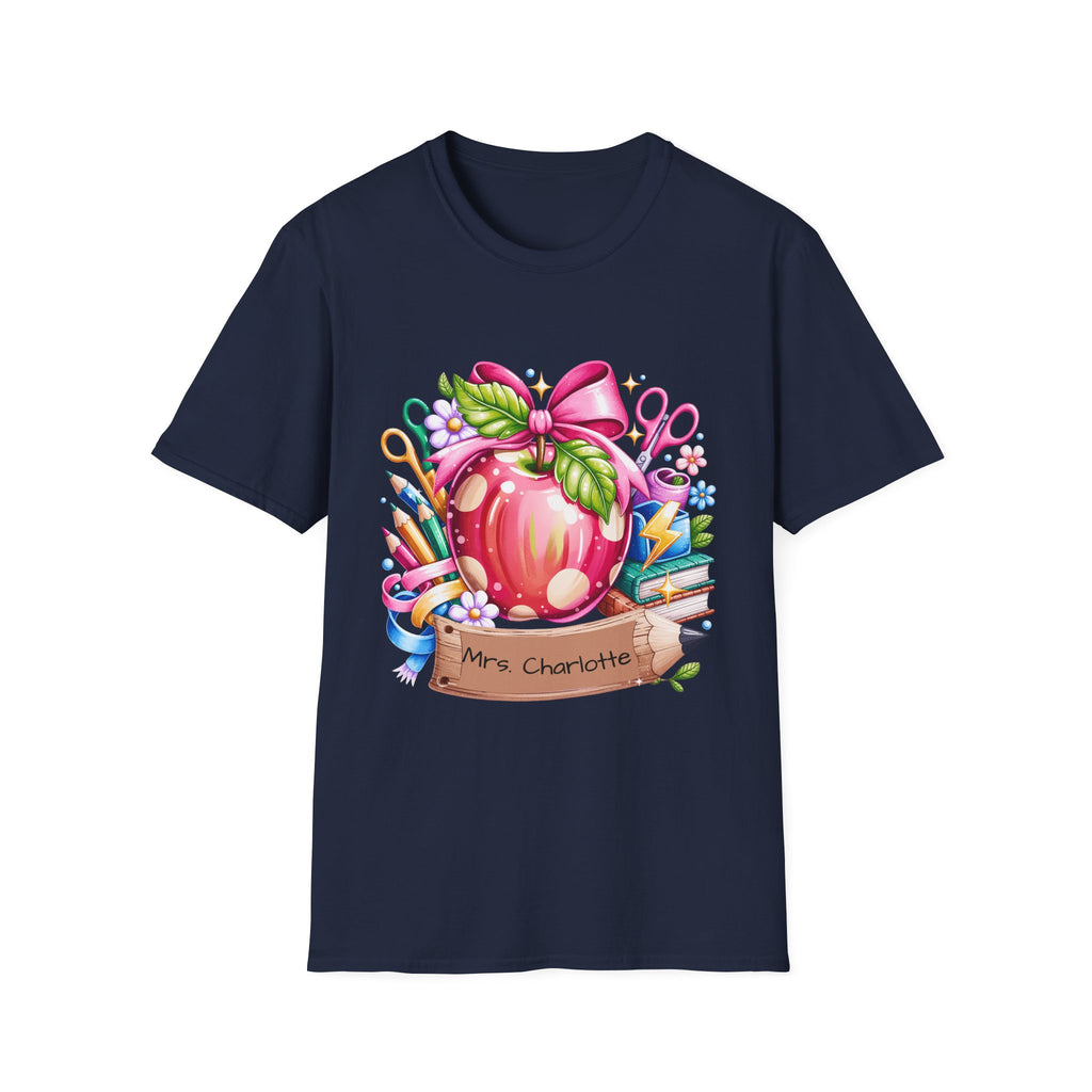 Teacher Apple T-Shirt — Personalized 'Mrs. Charlotte' Back-to-School Gift