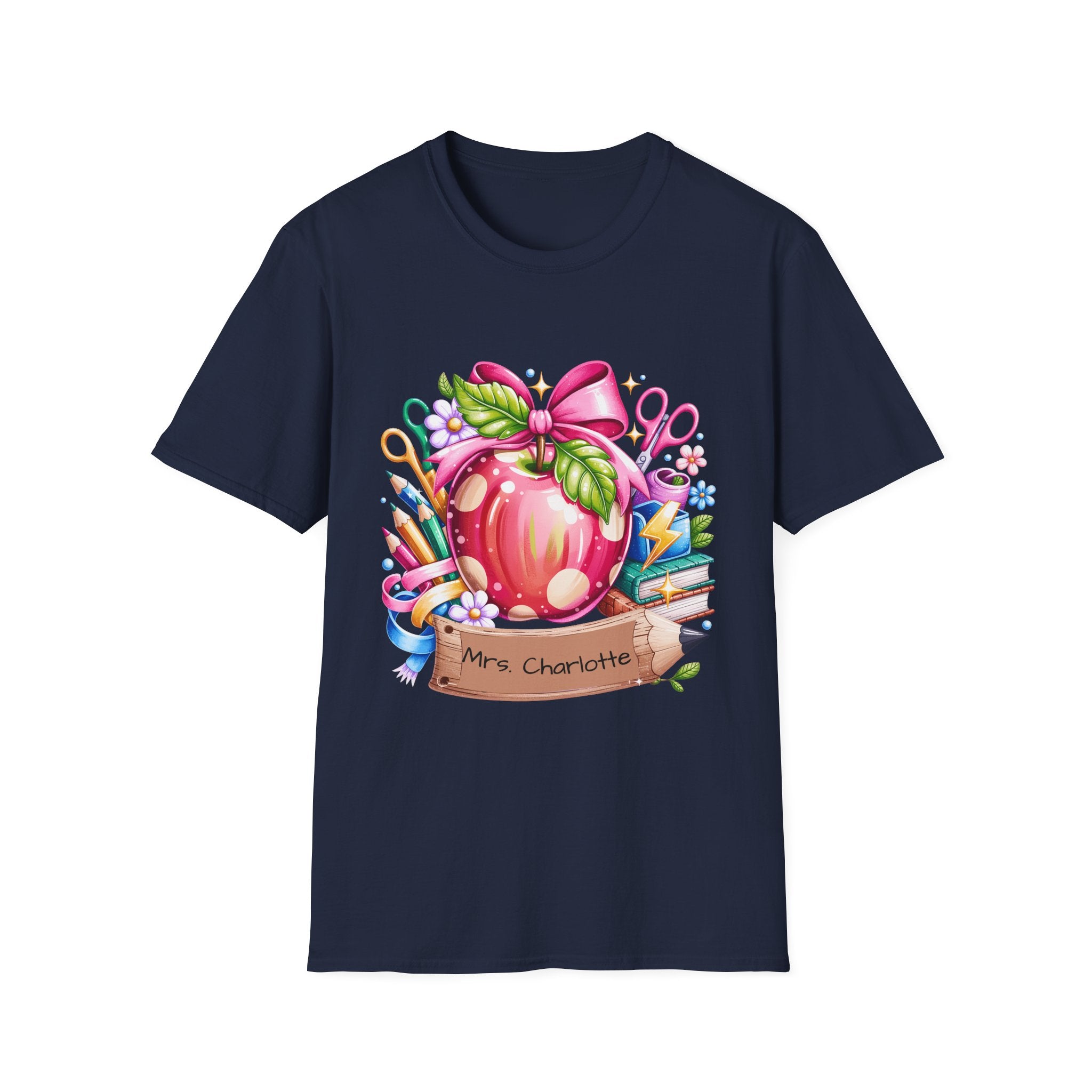 Teacher Apple T-Shirt — Personalized 'Mrs. Charlotte' Back-to-School Gift