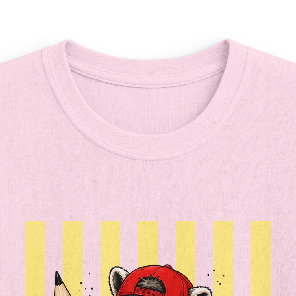 Kids Raccoon Pencil Tee — Cute Back-to-School Graphic Shirt