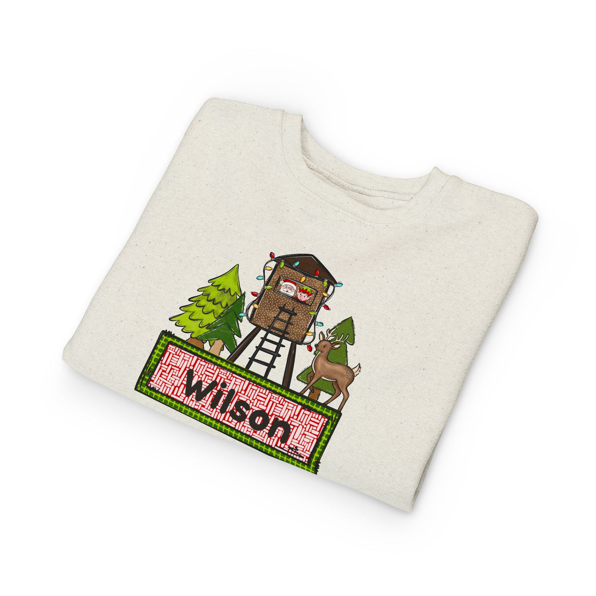 Personalized Treehouse Toddler Sweatshirt — Custom Name Woodland Kids Pullover