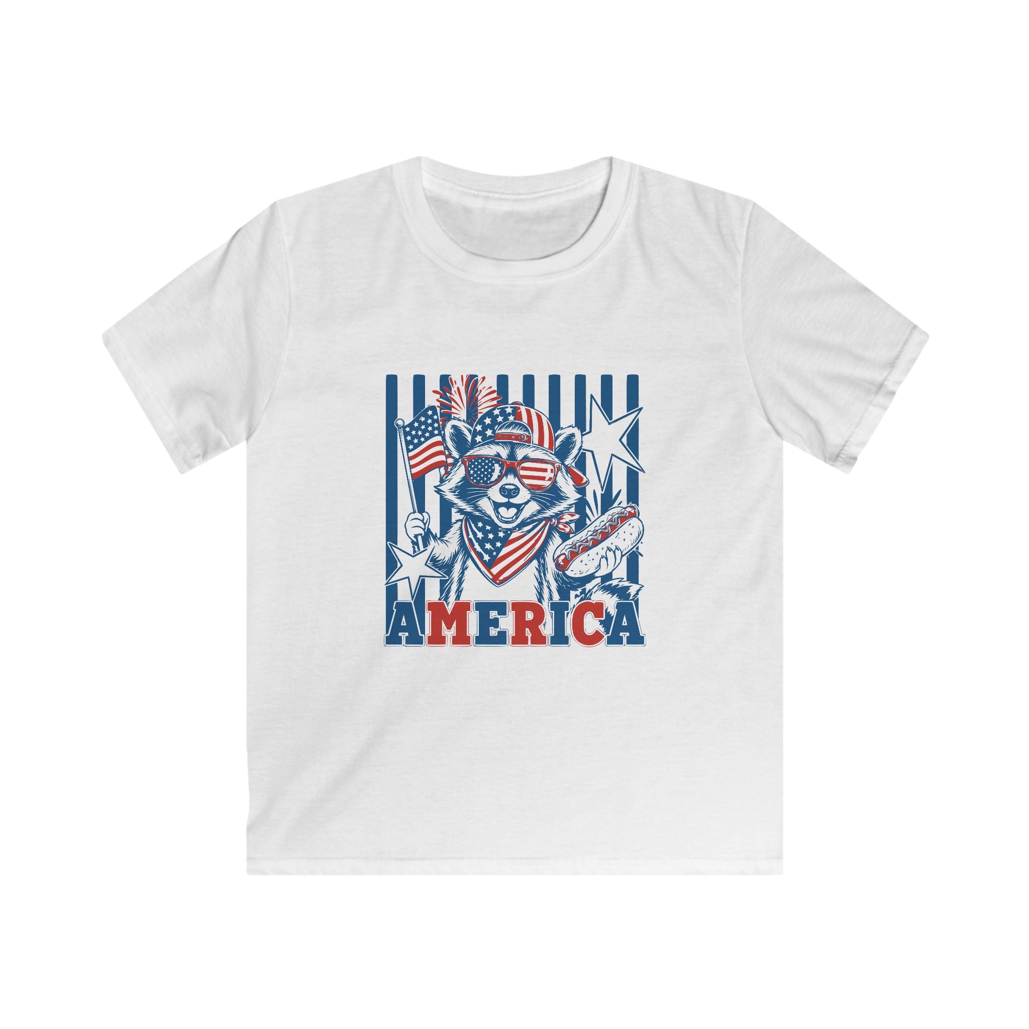 Kids Tee — Retro Patriotic 'America' Statue of Liberty Sunglasses Graphic (4th of July)