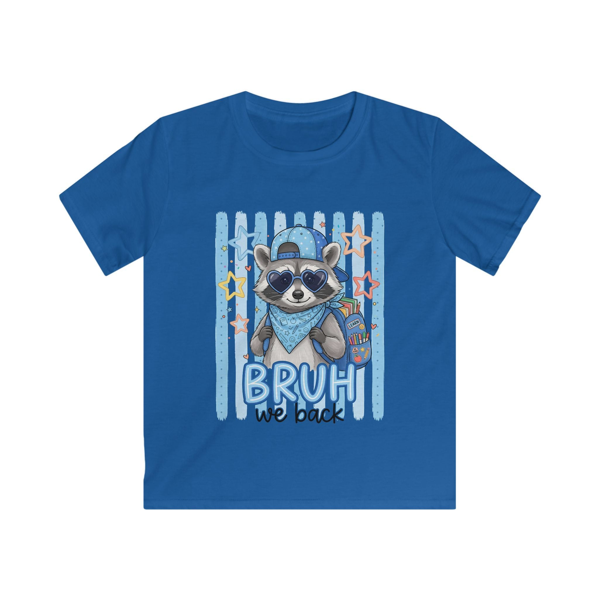 Kids Raccoon 'Bruh We Back' Graphic Tee - Cute Cool Kid T-Shirt