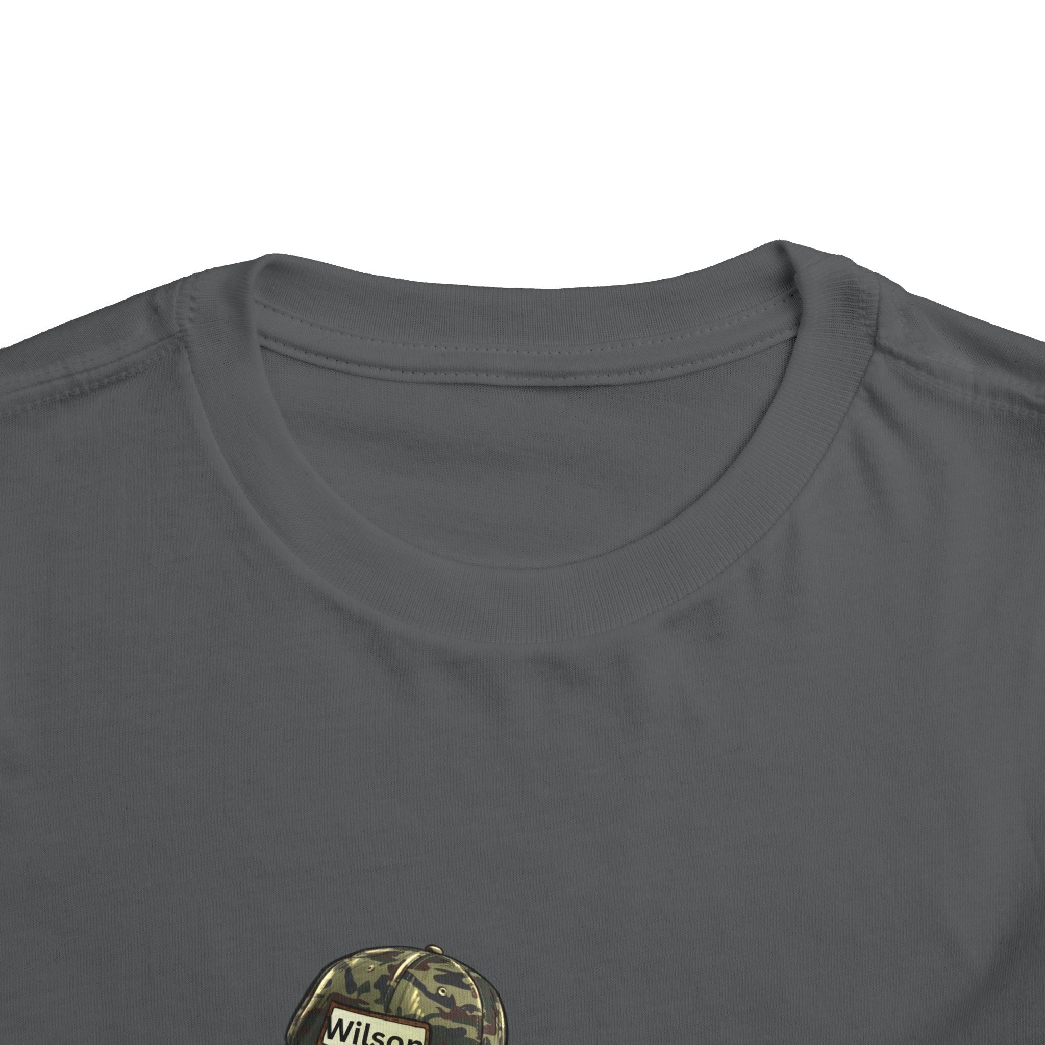 Toddler Tee — Mallard Duck Wearing Camo Hat | Cute Outdoor Kids Shirt