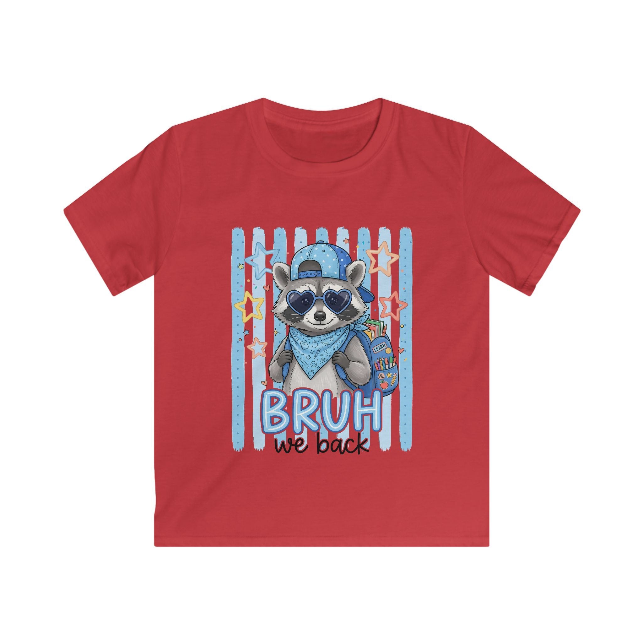 Kids Raccoon 'Bruh We Back' Graphic Tee - Cute Cool Kid T-Shirt