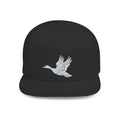 Snapback Hat — Sparkling Floral Dove Embroidered Flat Bill Cap
