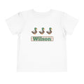 Personalized Toddler Tee - Green Mallard Ducks with Plaid Name (Wilson)