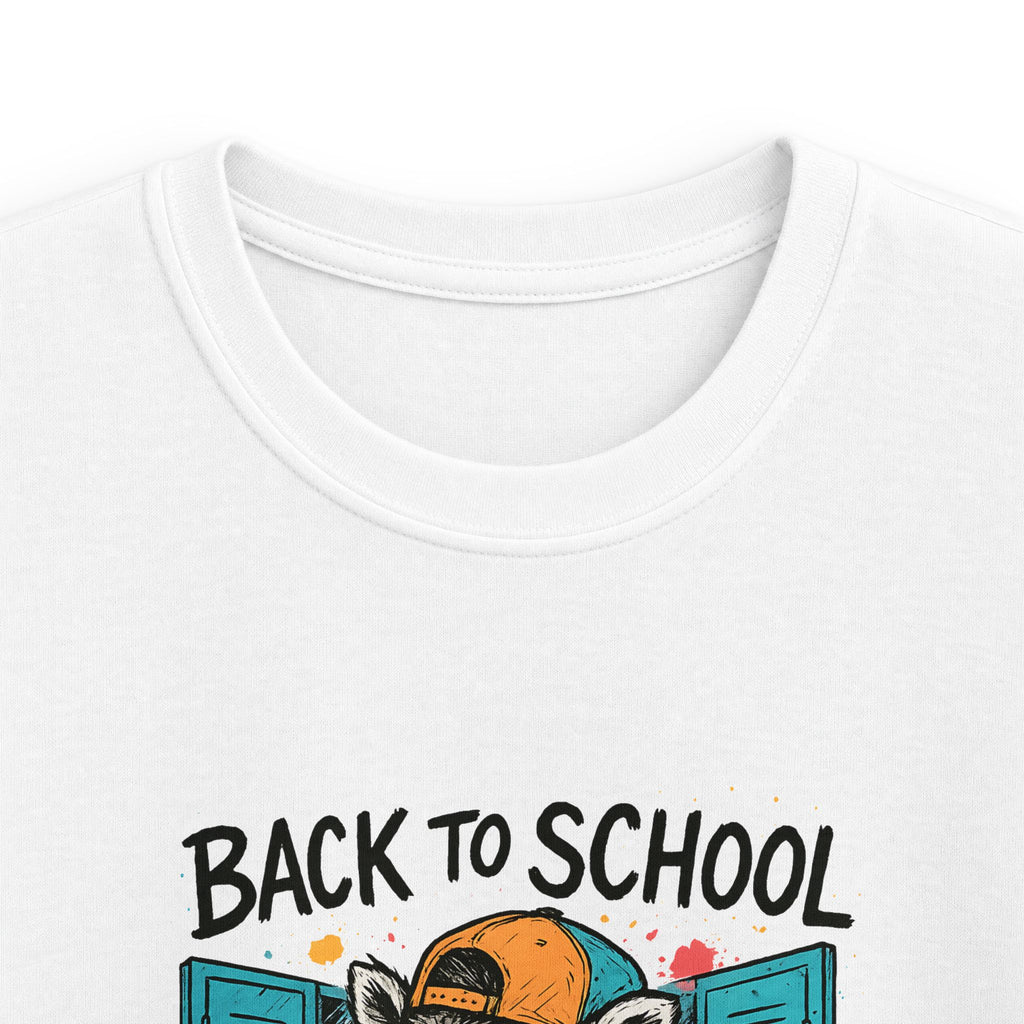 Kids Tee — "Back to School, Back to Feral" Raccoon Graphic