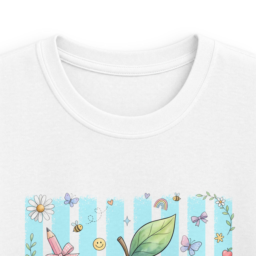 Kids Apple Graphic Tee — 'MES' Floral Back-to-School Shirt