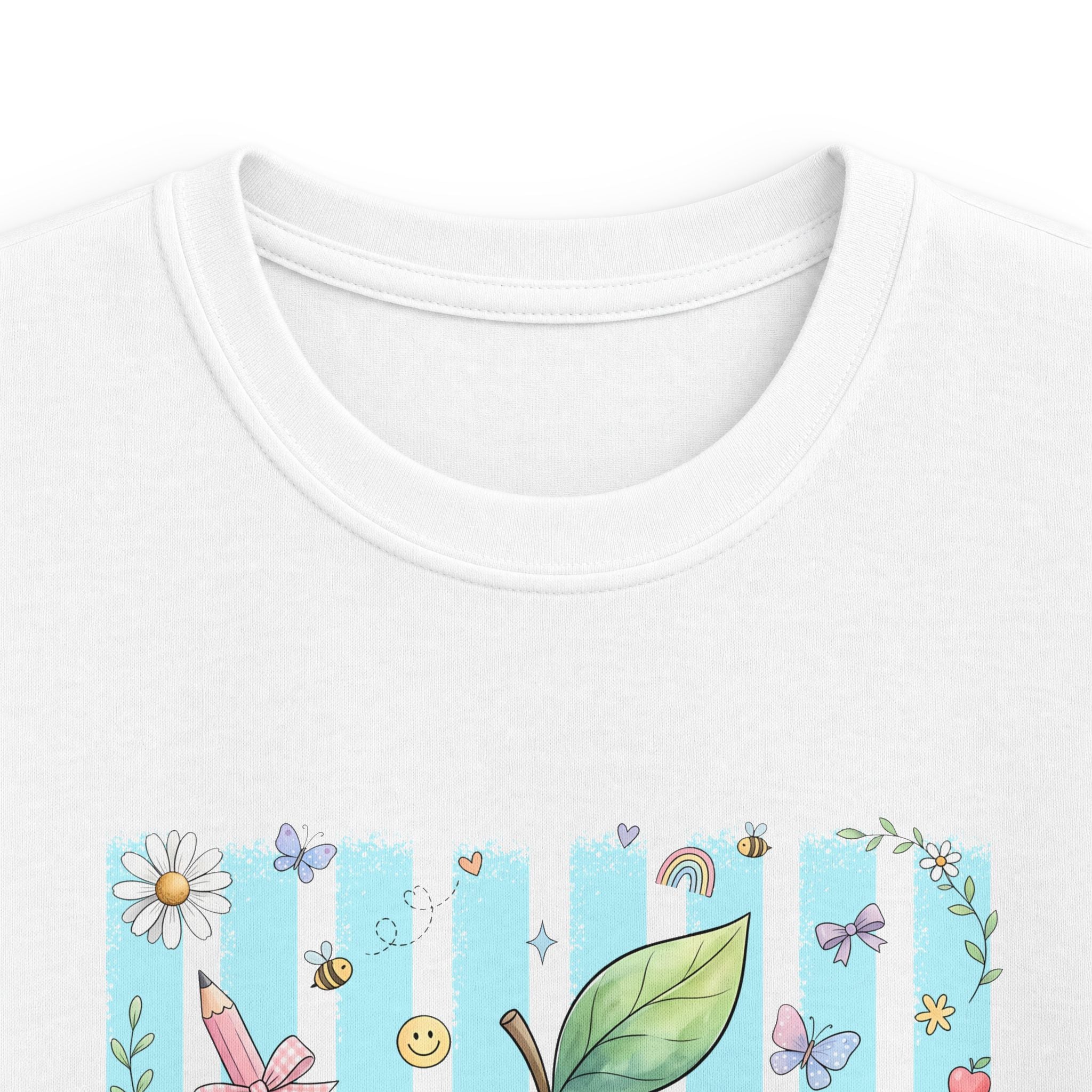 Kids Apple Graphic Tee — 'MES' Floral Back-to-School Shirt