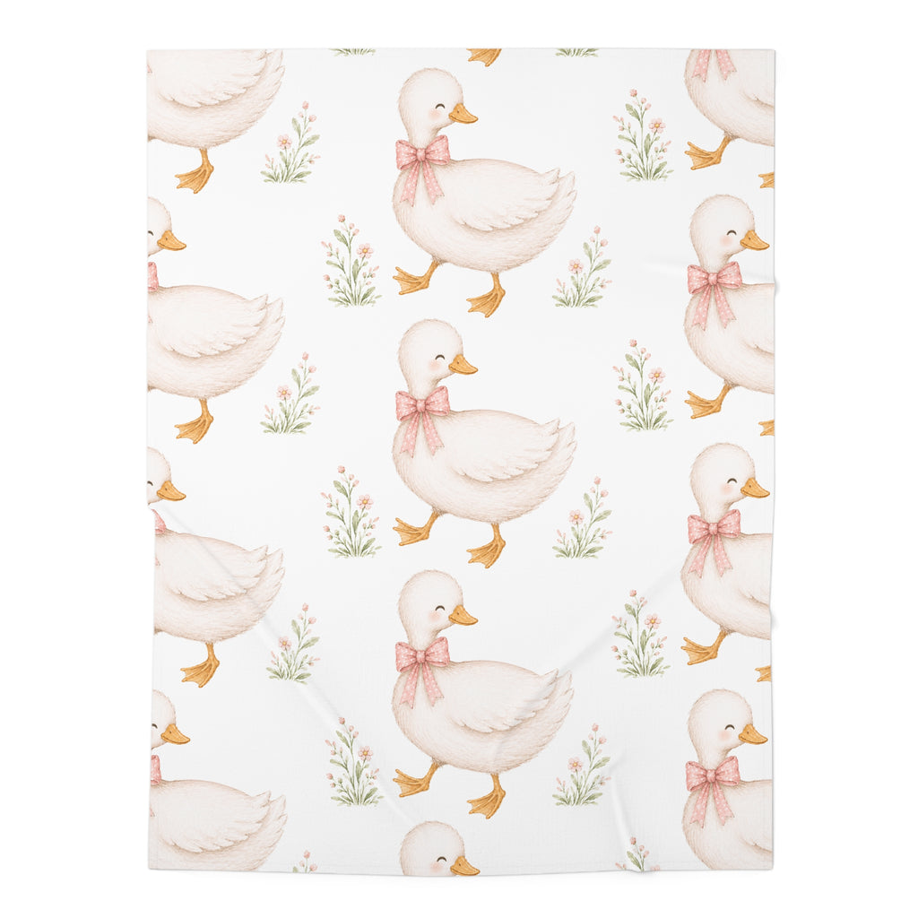 Duckling Baby Swaddle Blanket — Soft Pink Duck Pattern Swaddle for Newborns & Baby Shower Gift