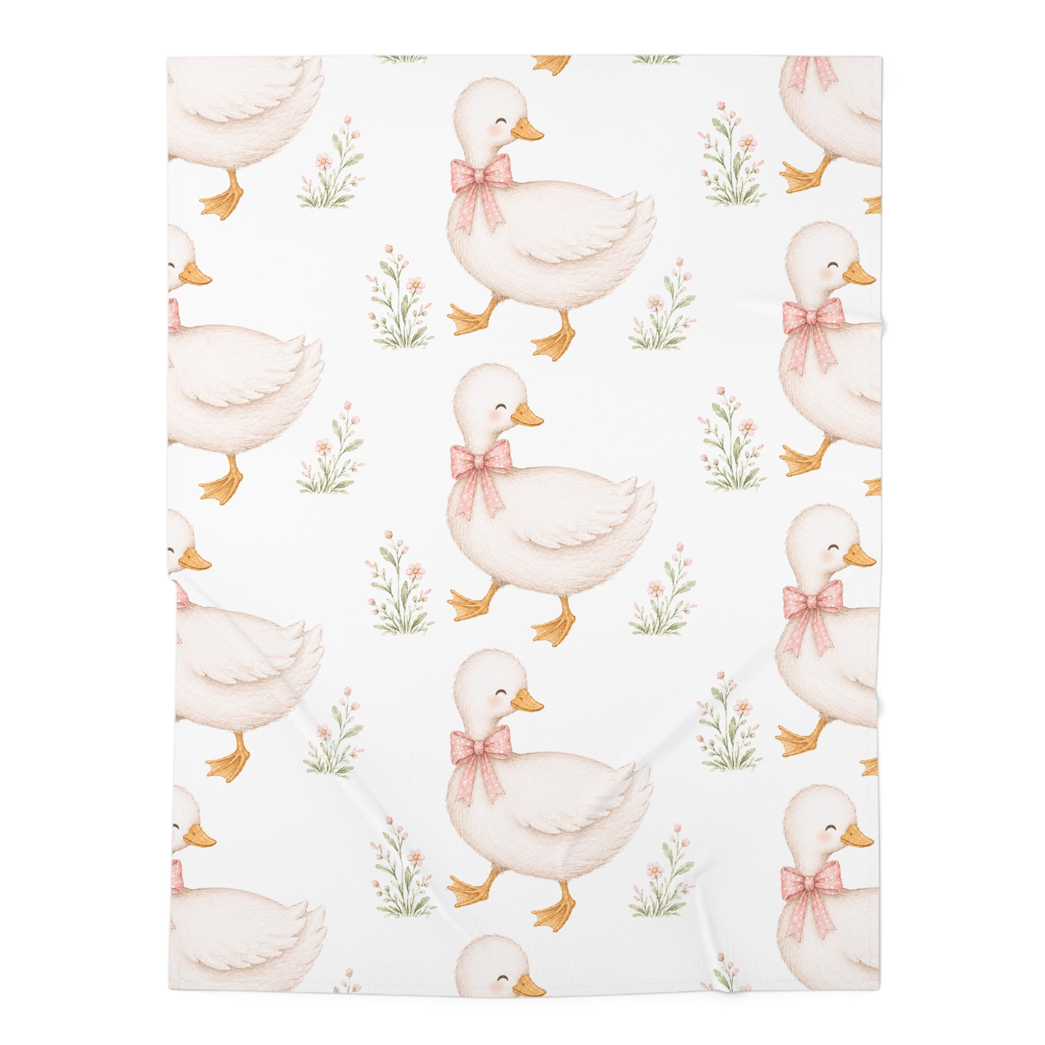Duckling Baby Swaddle Blanket — Soft Pink Duck Pattern Swaddle for Newborns & Baby Shower Gift