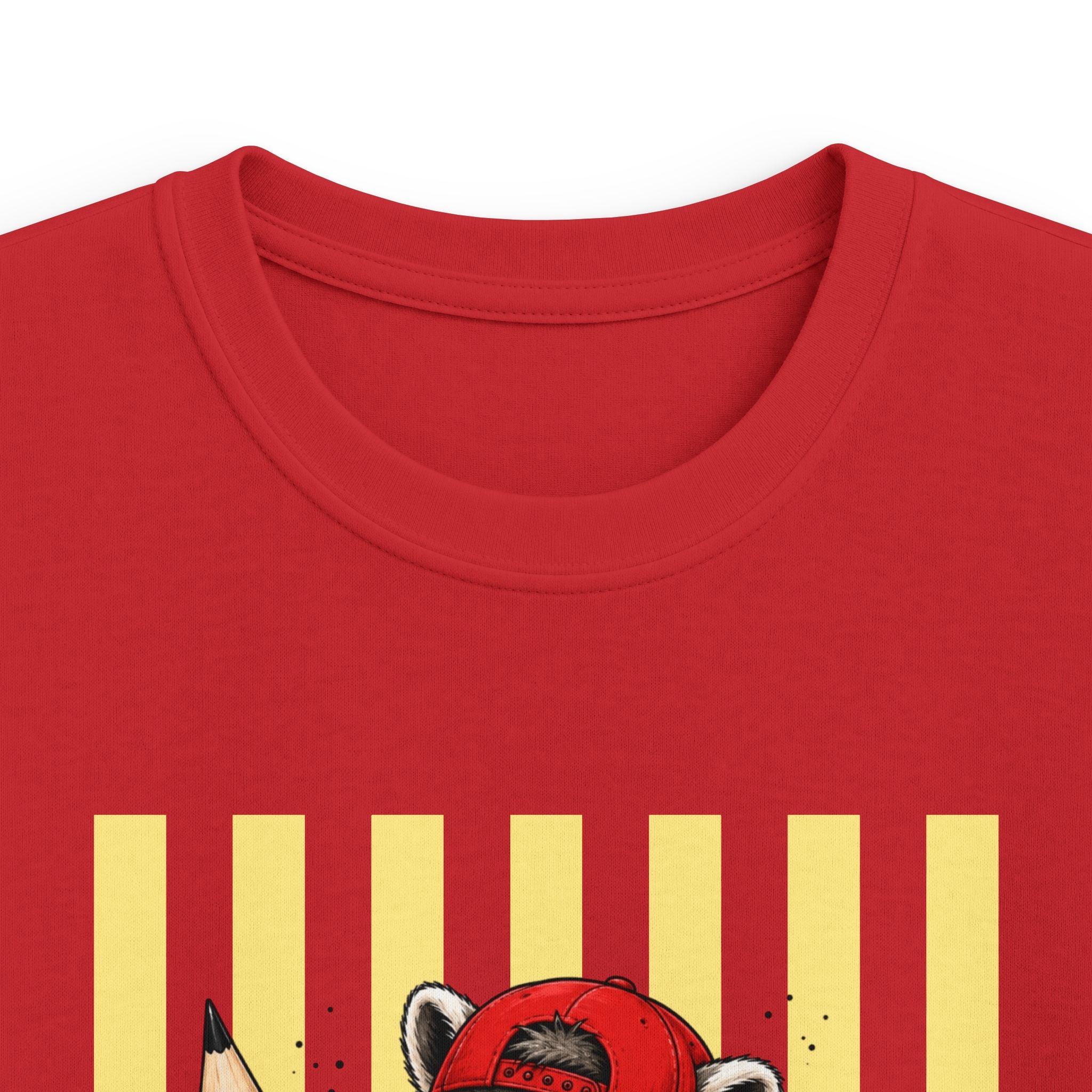 Kids Raccoon Pencil Tee — Cute Back-to-School Graphic Shirt