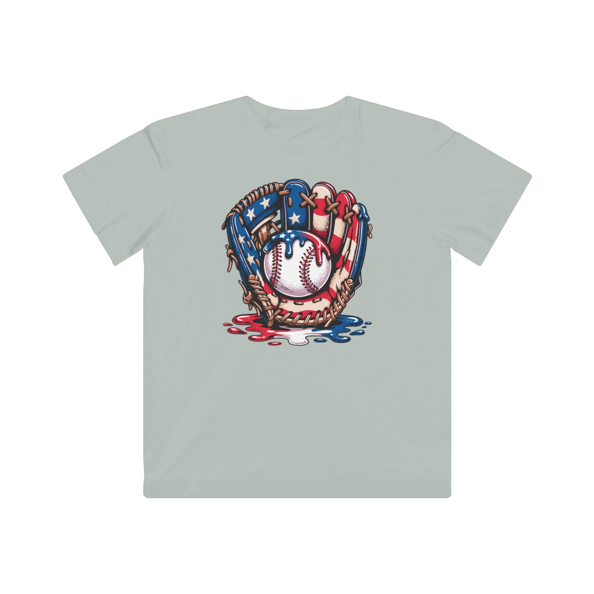 Kids' Patriotic Baseball Tee - USA Glove & Ball Graphic