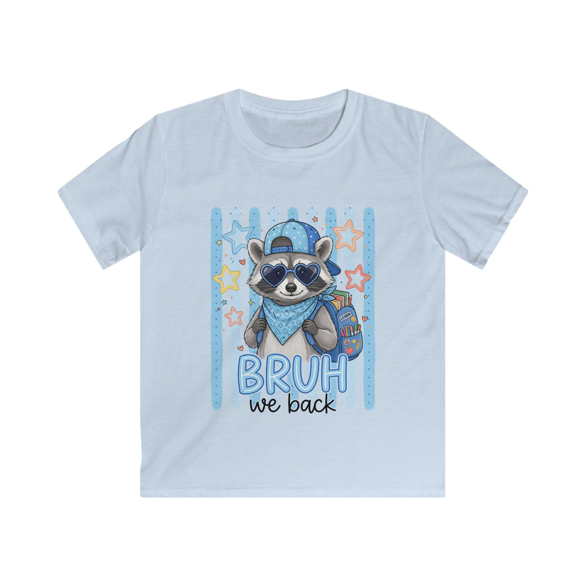 Kids Raccoon 'Bruh We Back' Graphic Tee - Cute Cool Kid T-Shirt