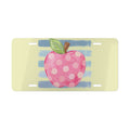 Polka Dot Apple Vanity Plate — Cute Teacher Car License Plate