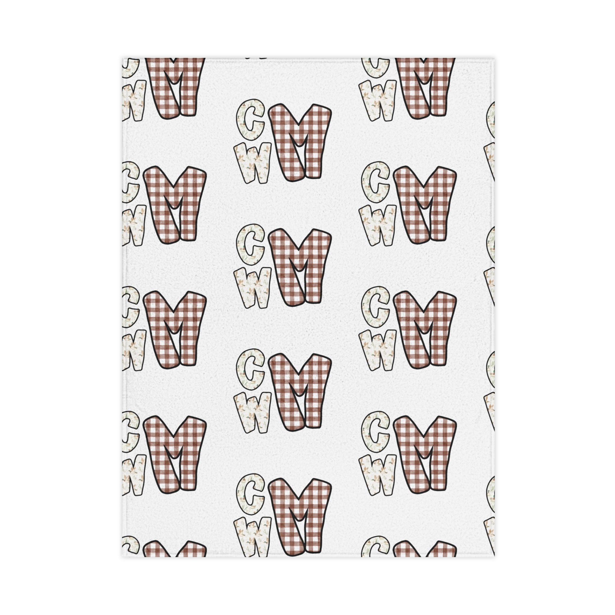 Plaid Letter Pattern Toddler Blanket — Cozy Monogram Nursery Throw