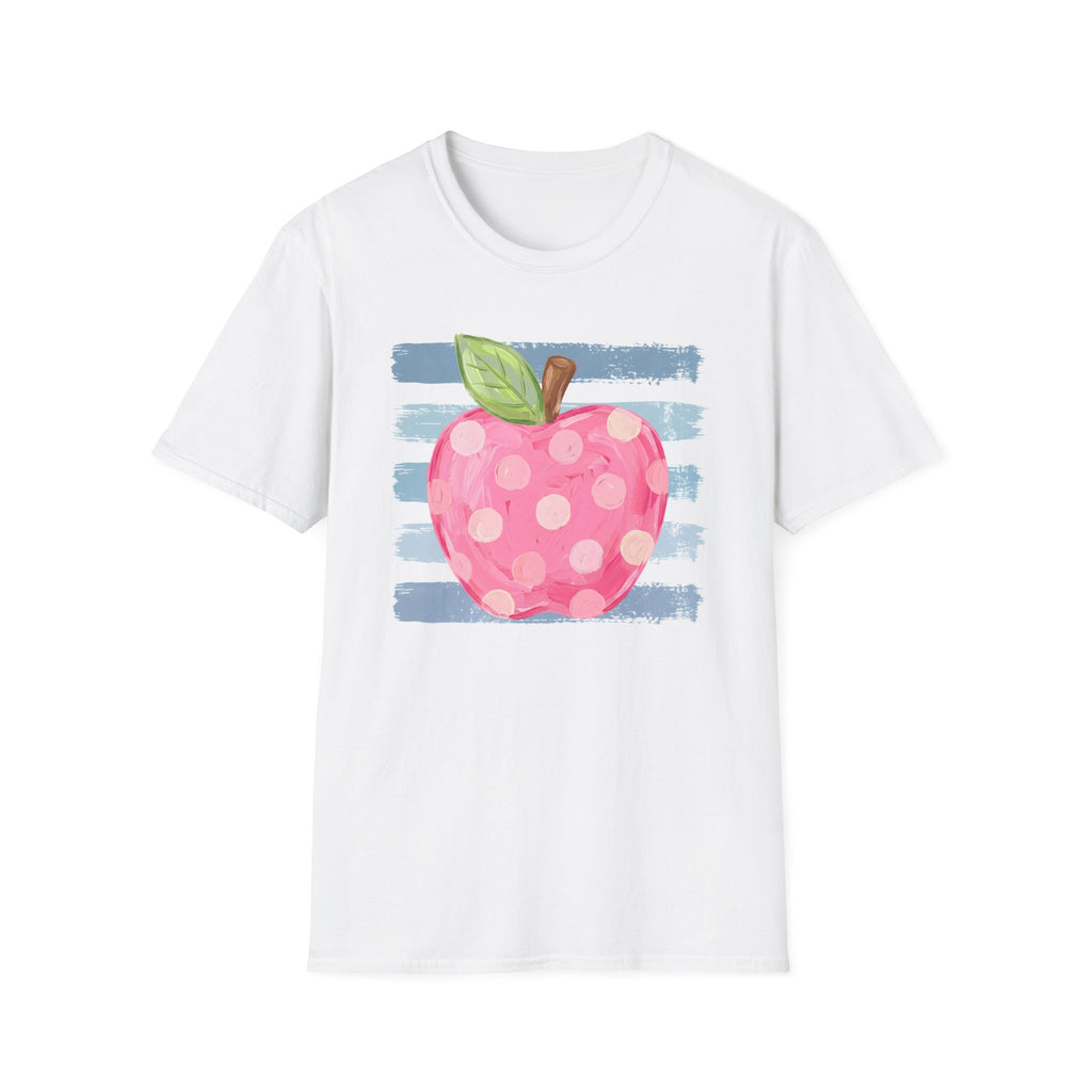 Polka Dot Pink Apple T-Shirt — Cute Teacher/School Graphic Tee
