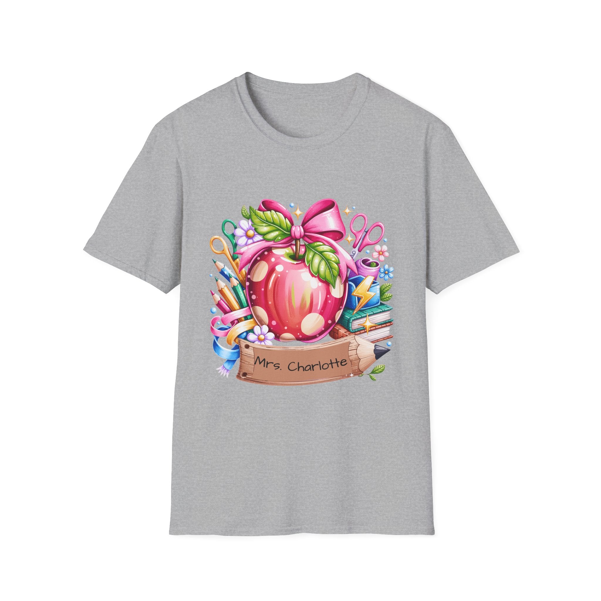 Teacher Apple T-Shirt — Personalized 'Mrs. Charlotte' Back-to-School Gift