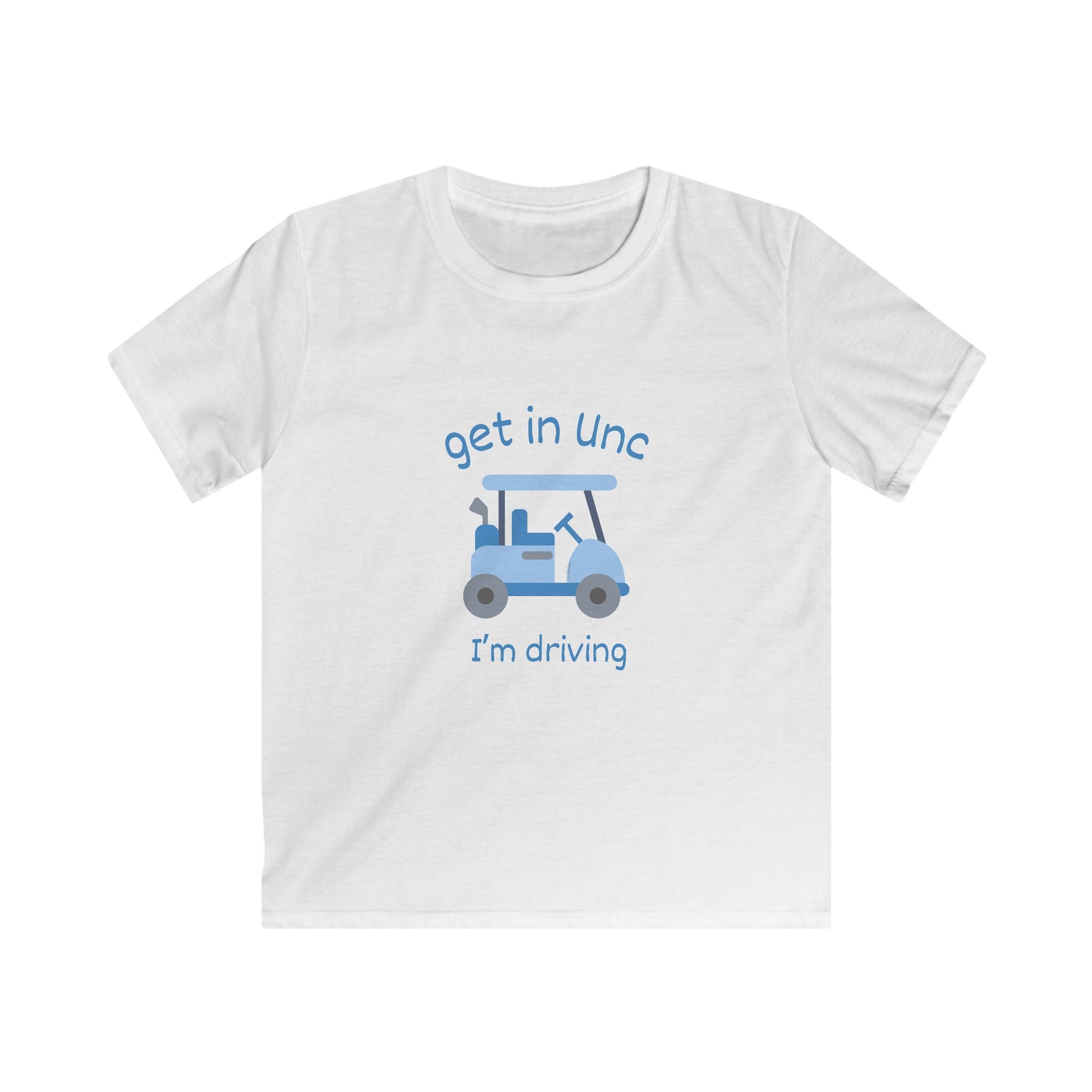 Kids Tee — "Get in UNC I'm Driving" Golf Cart Shirt (Toddler & Youth)