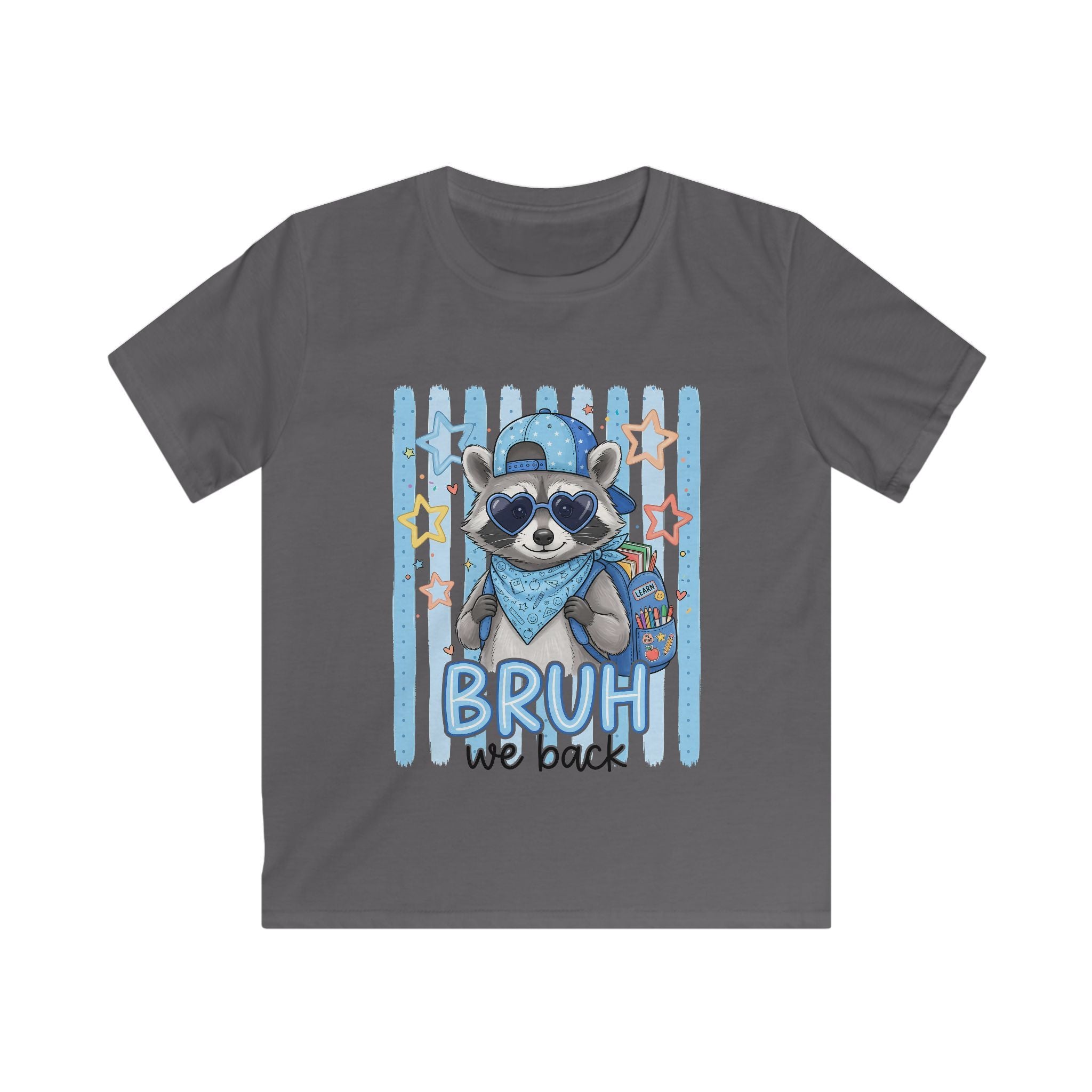 Kids Raccoon 'Bruh We Back' Graphic Tee - Cute Cool Kid T-Shirt