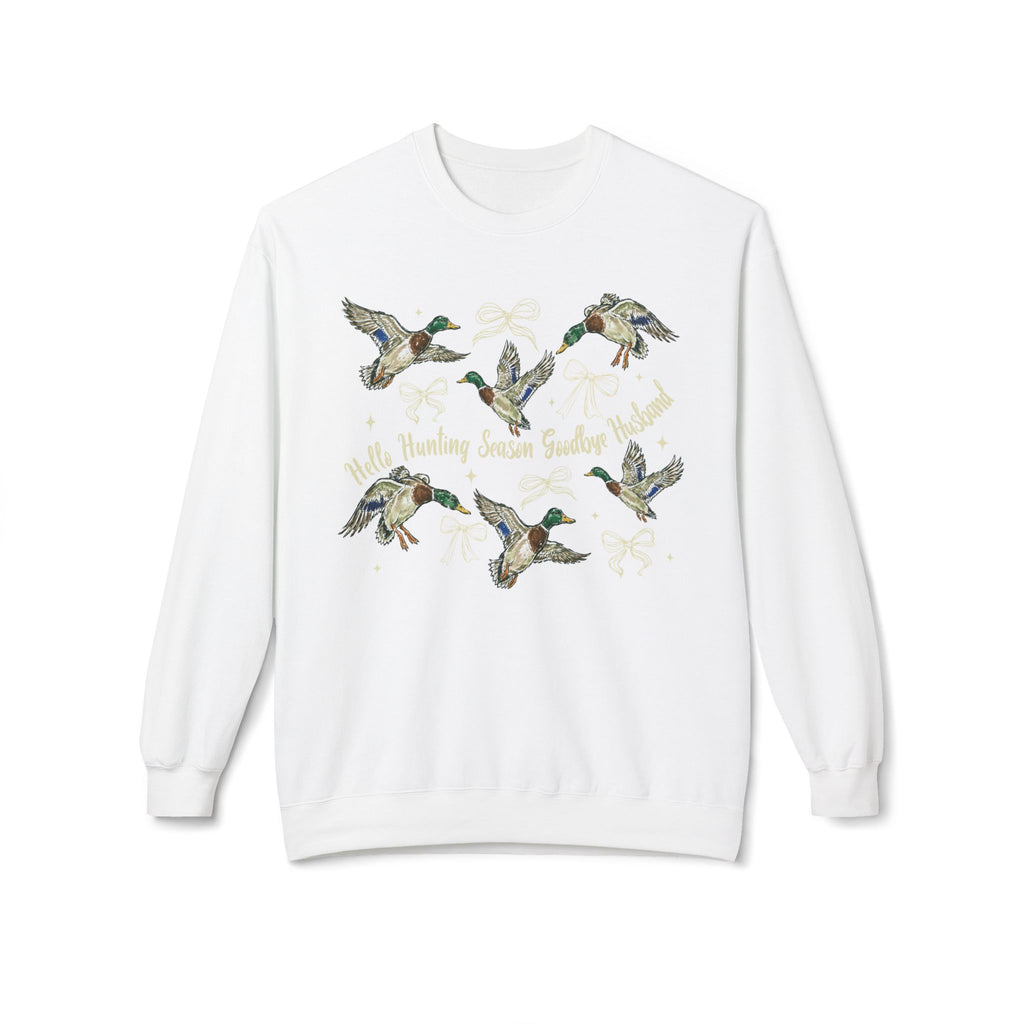 Duck Migration Crewneck Sweatshirt — Flying Mallards Graphic