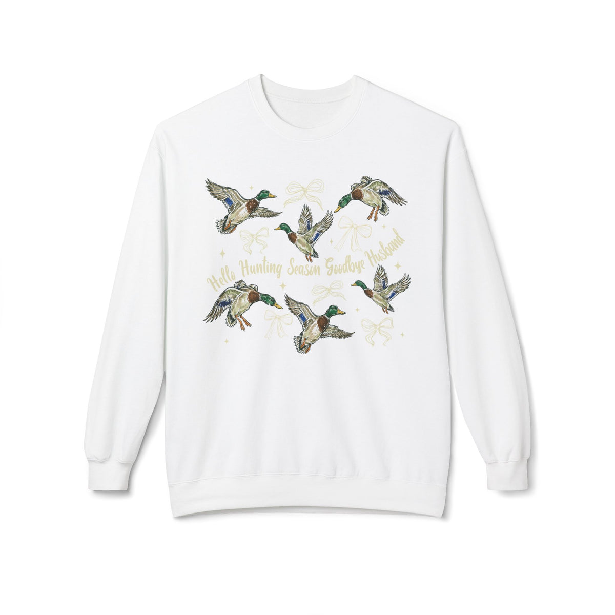 Duck Migration Crewneck Sweatshirt — Flying Mallards Graphic